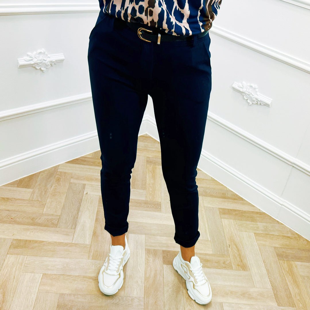 Stretch Chino Marine Blauw - BlushFashionstore