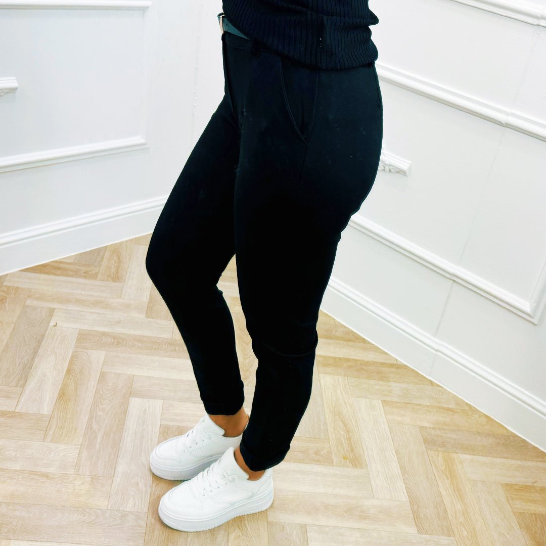 Stretch Chino Zwart - BlushFashionstore