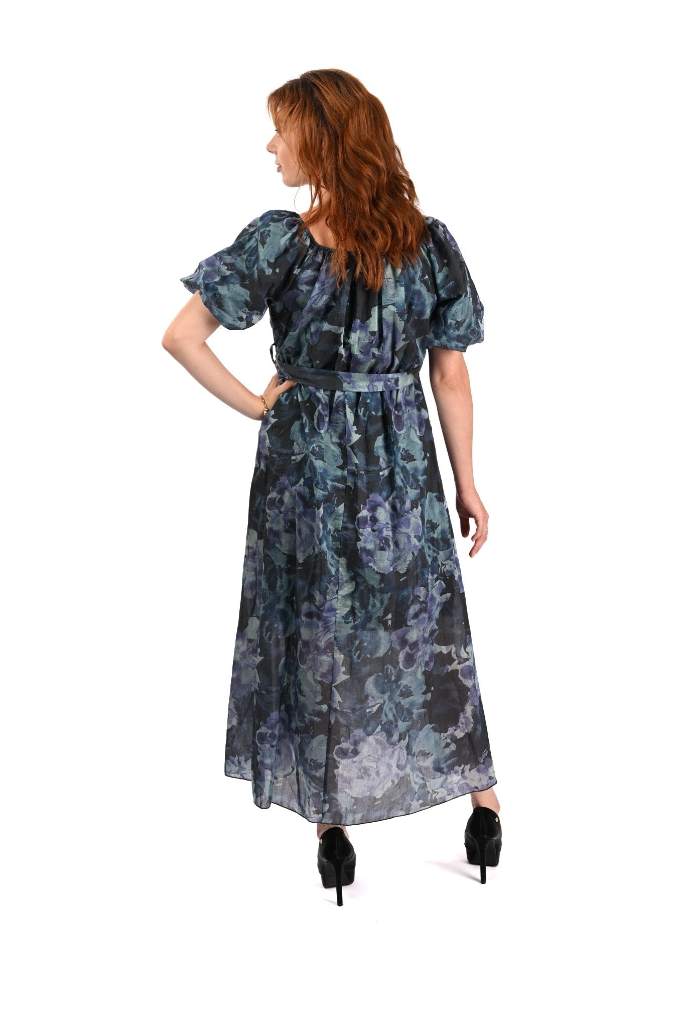 Tencel Lange Dress Indigo Blauw – Verfijnd, vrouwelijk en luchtig - BlushFashionstore