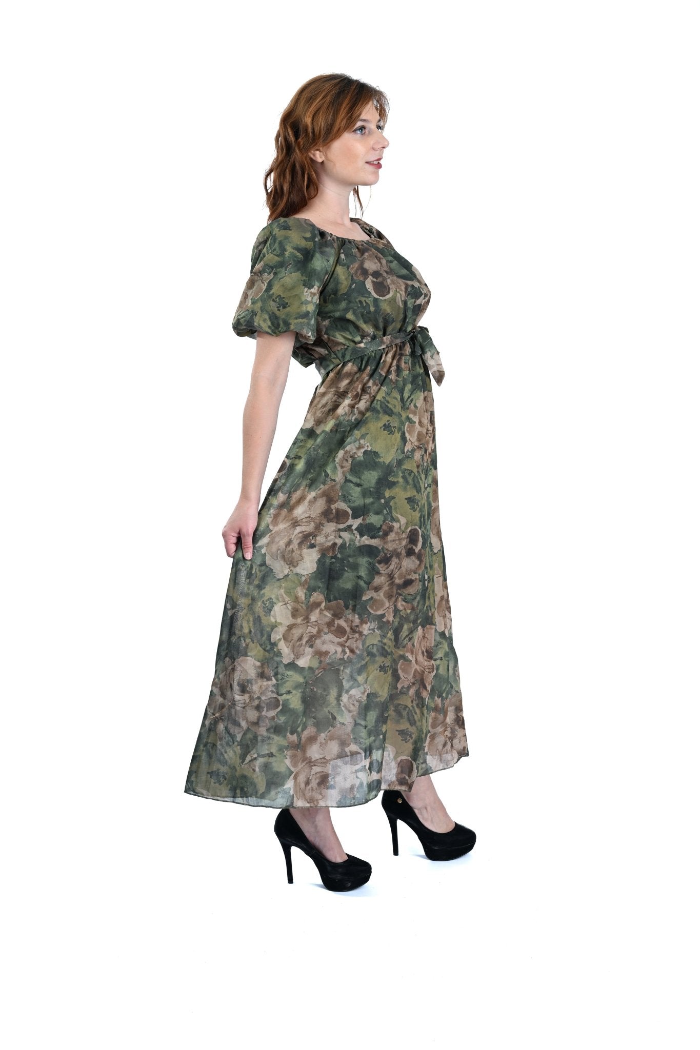 Tencel Lange Dress Mosgroen – Natuurlijke elegantie en tijdloos comfort - BlushFashionstore