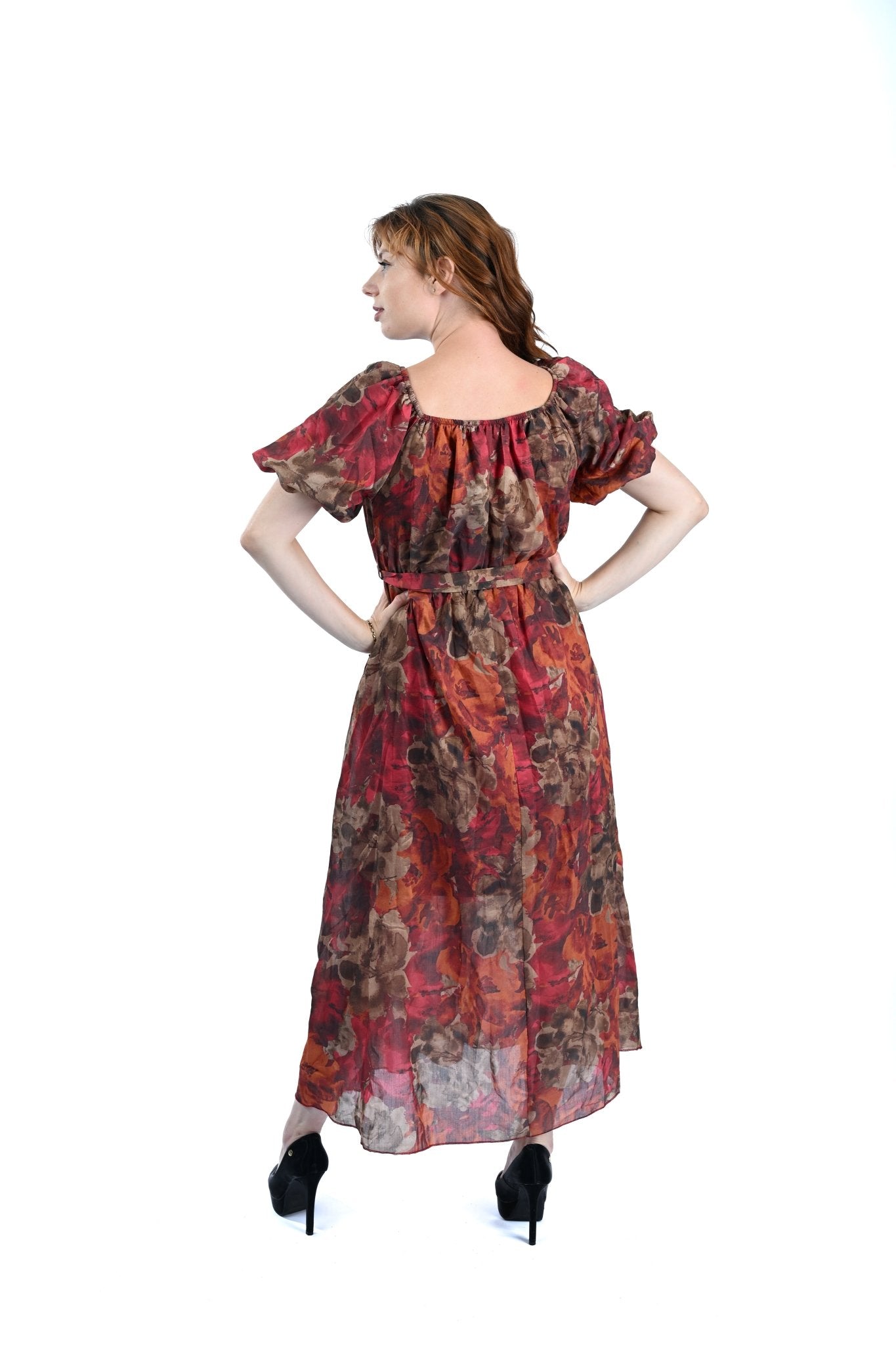 Tencel Lange Dress Vuurrood – Warm, sierlijk en uniek - BlushFashionstore