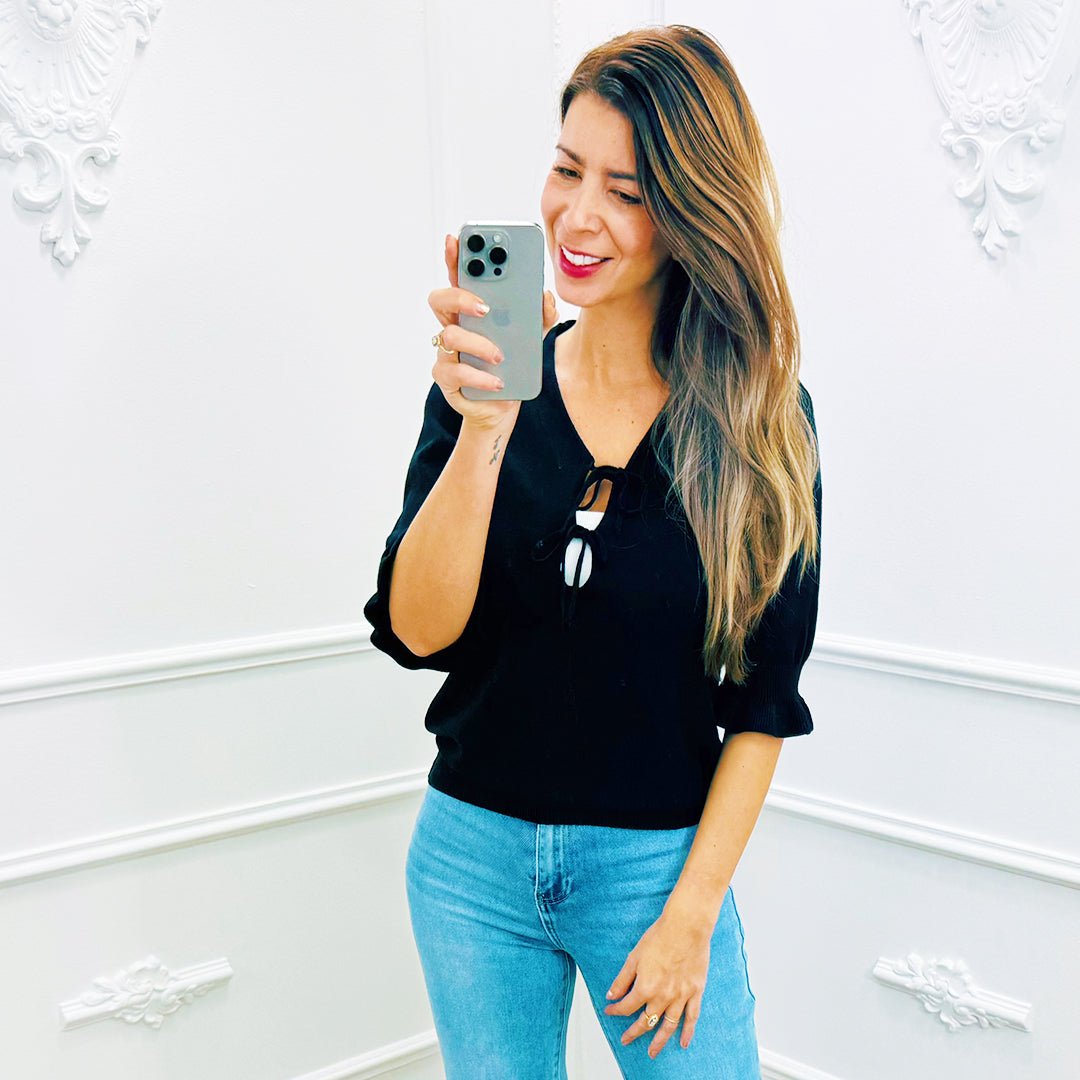 Top Juna Zwart - BlushFashionstore