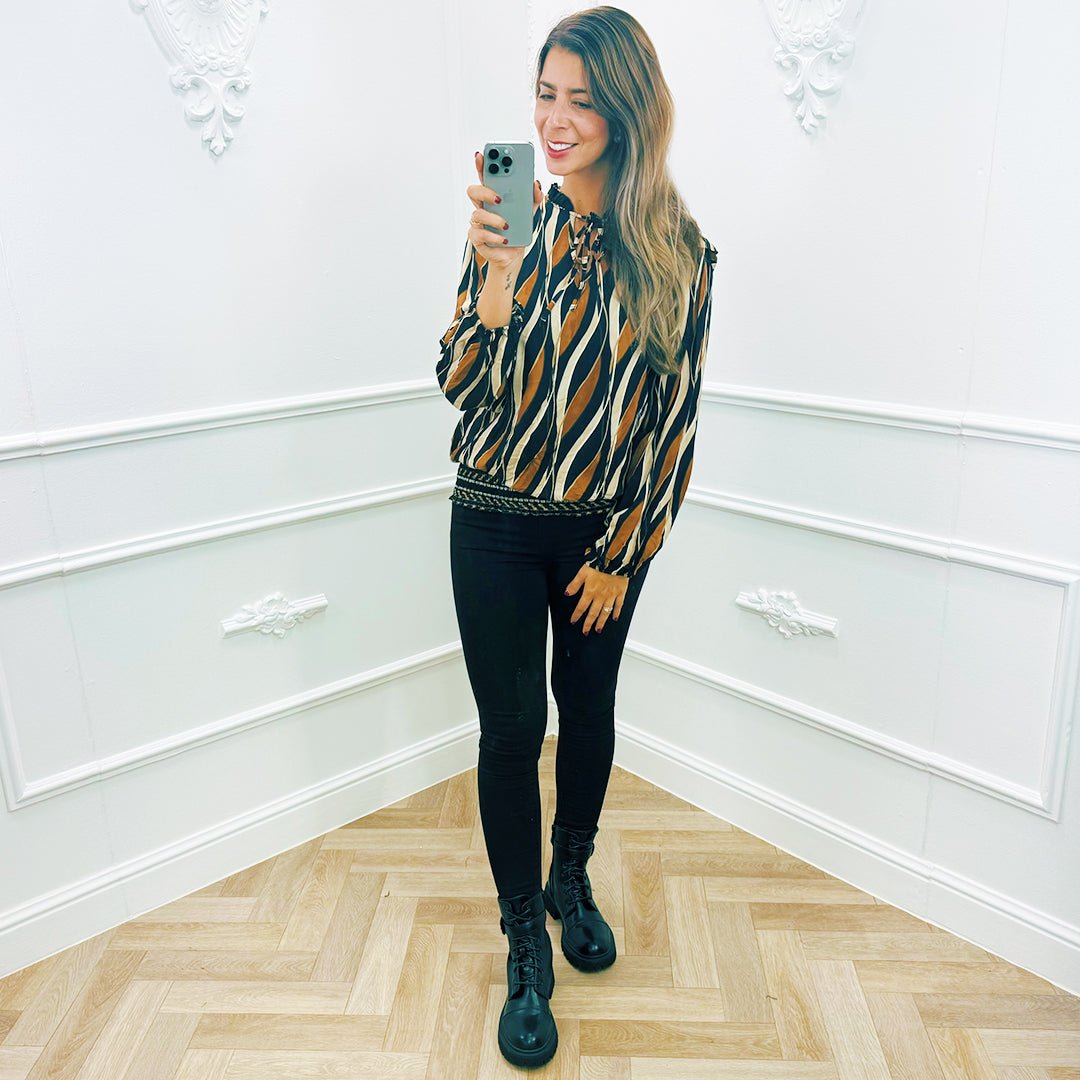 Top Streep Zwart - BlushFashionstore