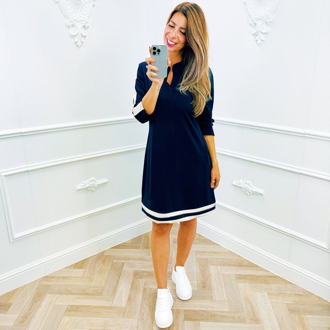Travel Jurk Marine Blauw - BlushFashionstore