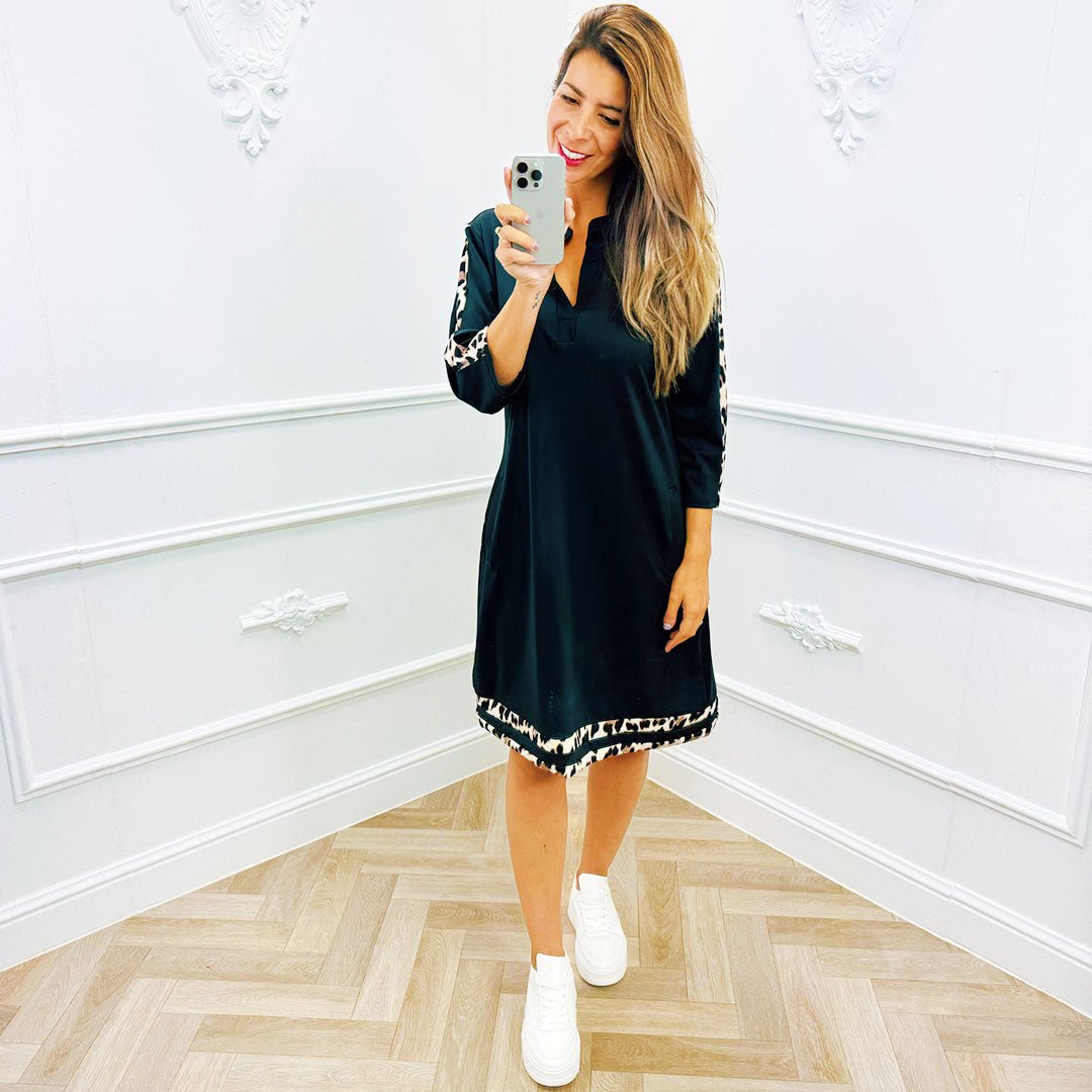 Travel Jurk Panter Zwart - BlushFashionstore
