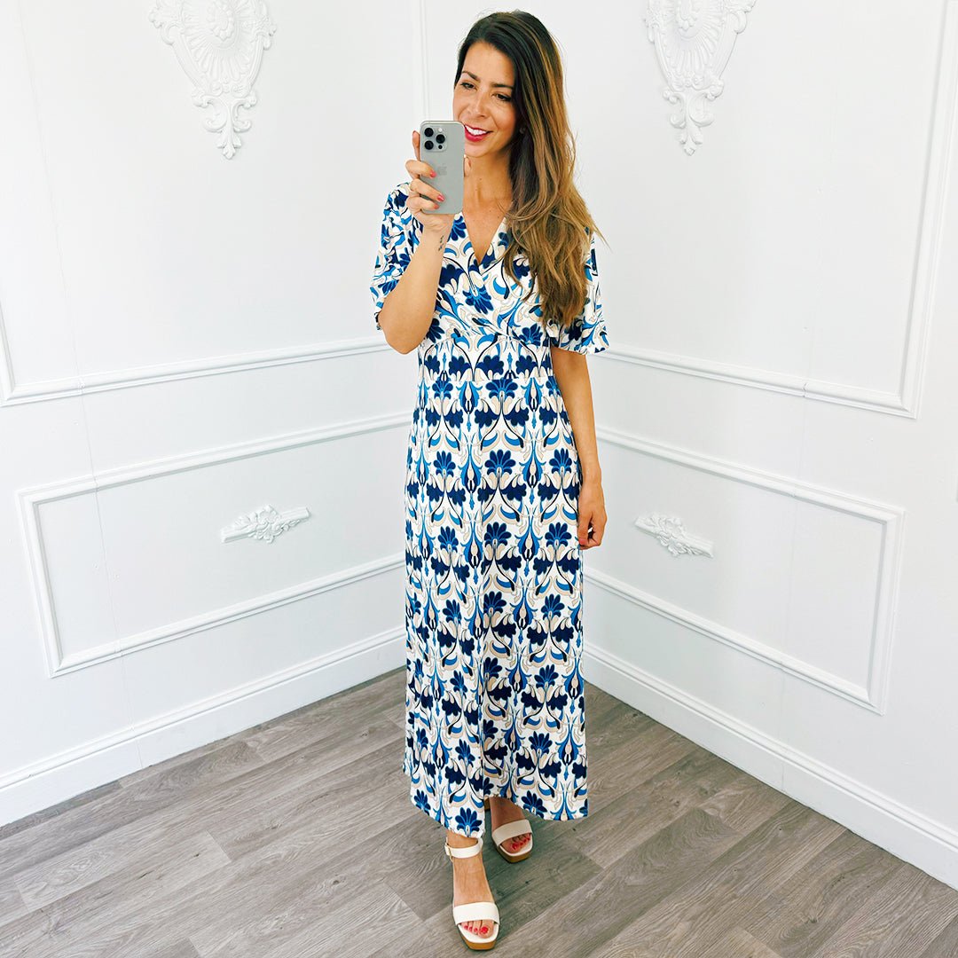 Travel Jurk Print Blauw - BlushFashionstore