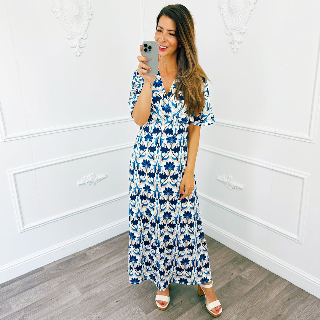 Travel Jurk Print Blauw - BlushFashionstore