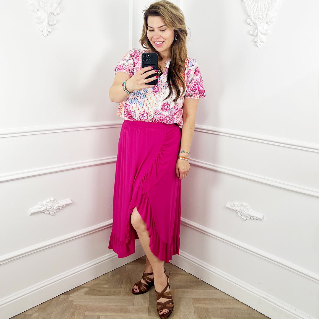 Travel wikkelrok fuchsia - BlushFashionstore