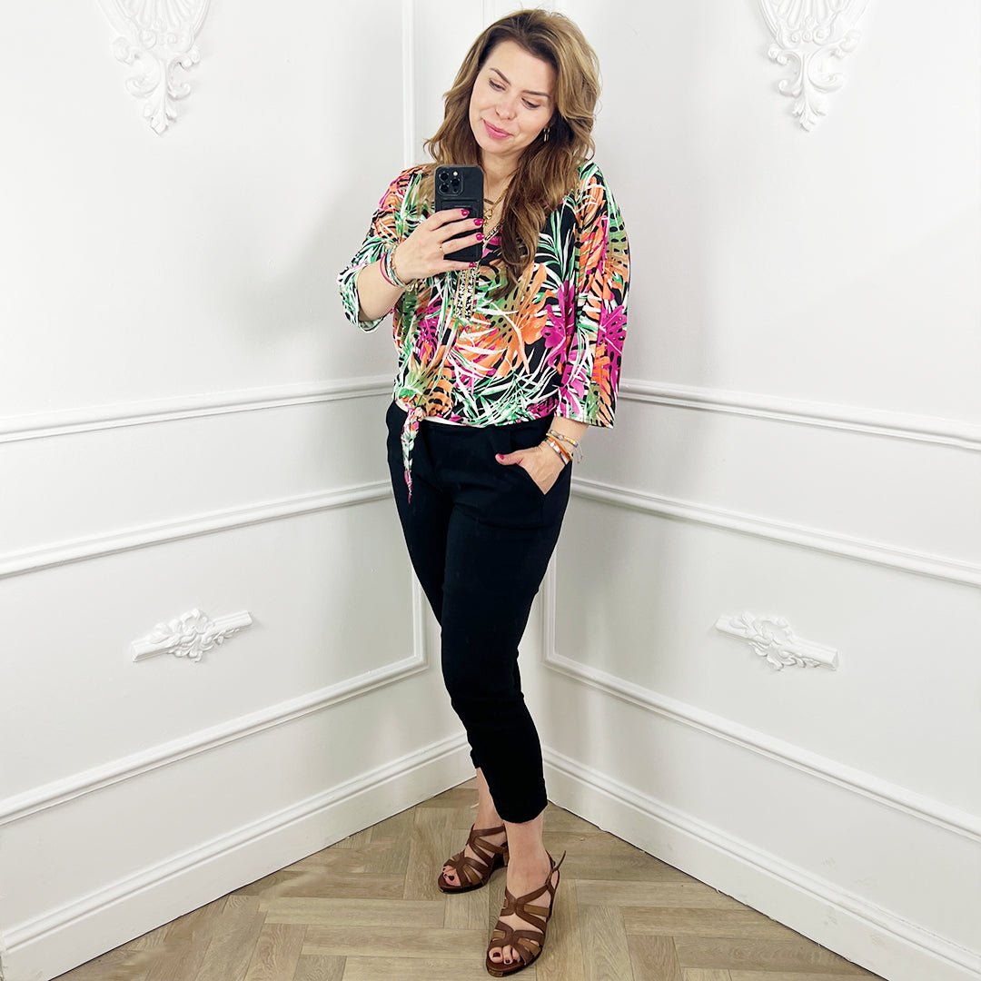 Tropische stenen blouse - BlushFashionstore