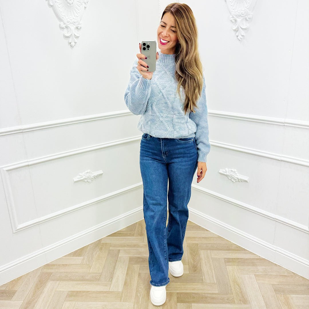 Trui Roos Lichtblauw - BlushFashionstore