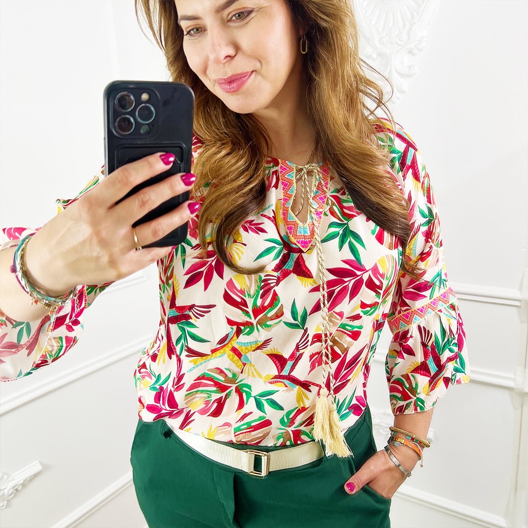 vogels Print Blouse - BlushFashionstore