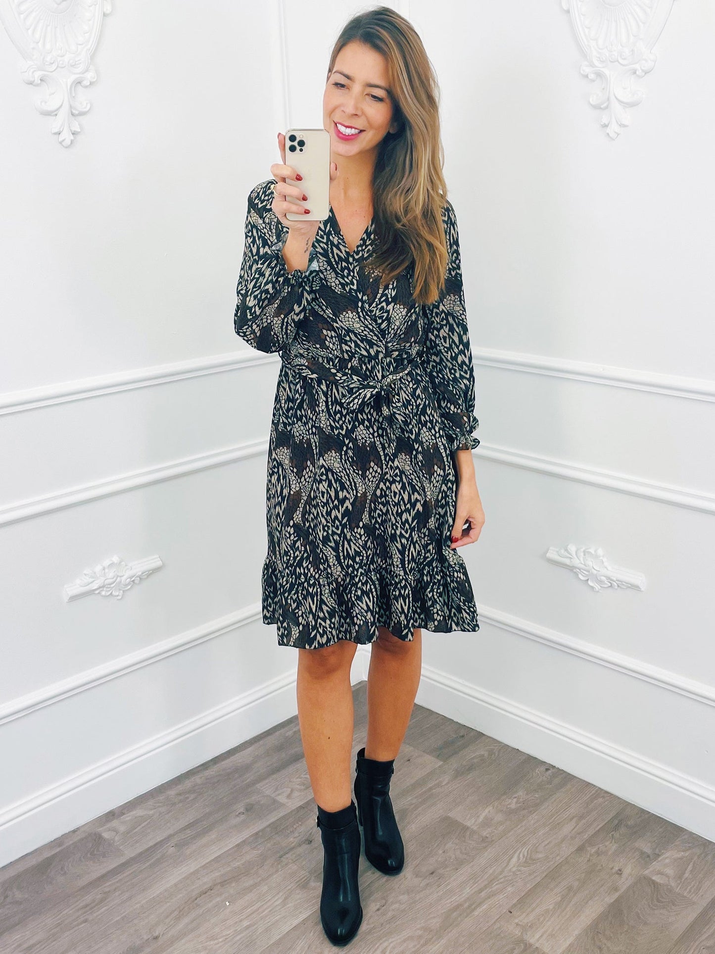 Animal Ruffel Dress - BlushFashionstore