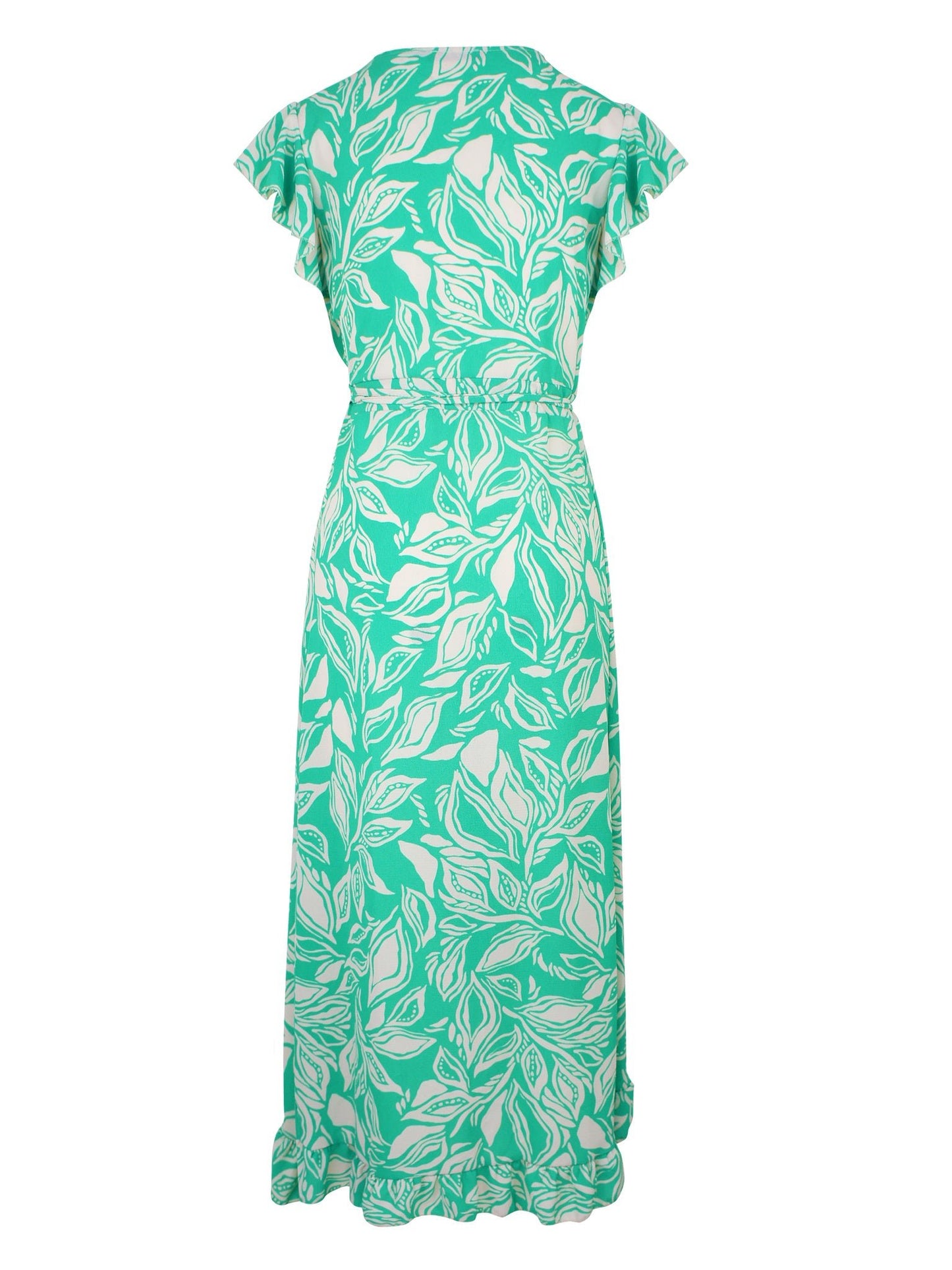 Bladeren Wikkel Jurk Groen - BlushFashionstore