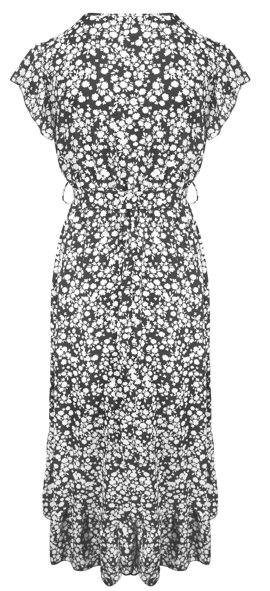 Bloem Ruffel Dress Zwart - BlushFashionstore