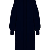 Gebreid Maxi Vest Marine Blauw