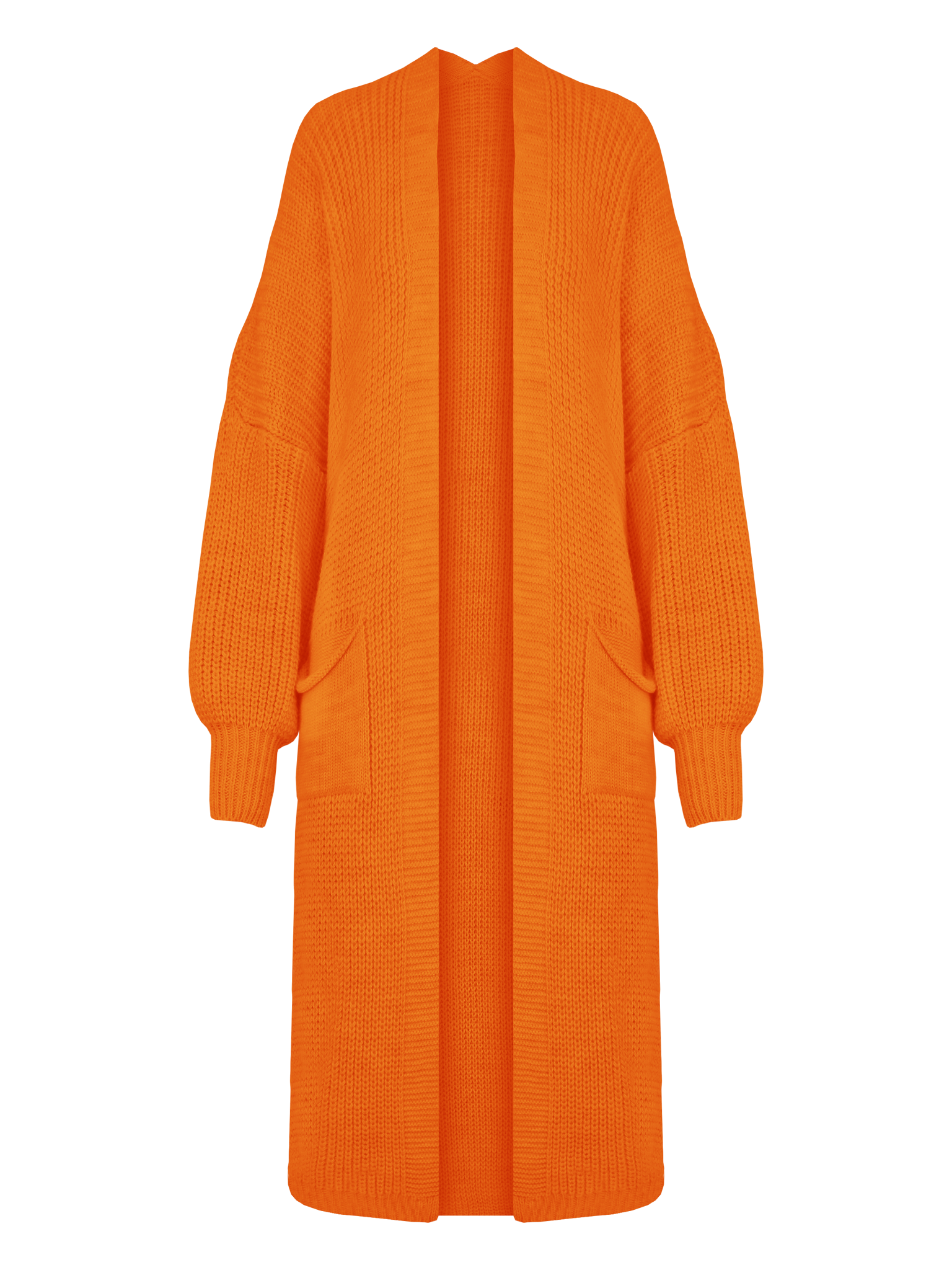 Gebreid Maxi Vest Oranje