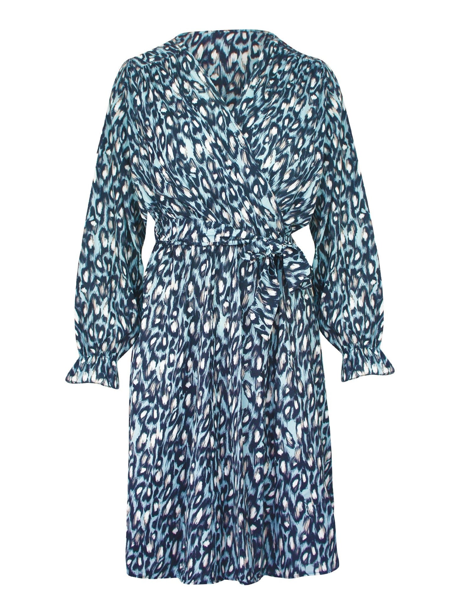 Leopard Overslag Jurk Groen - BlushFashionstore
