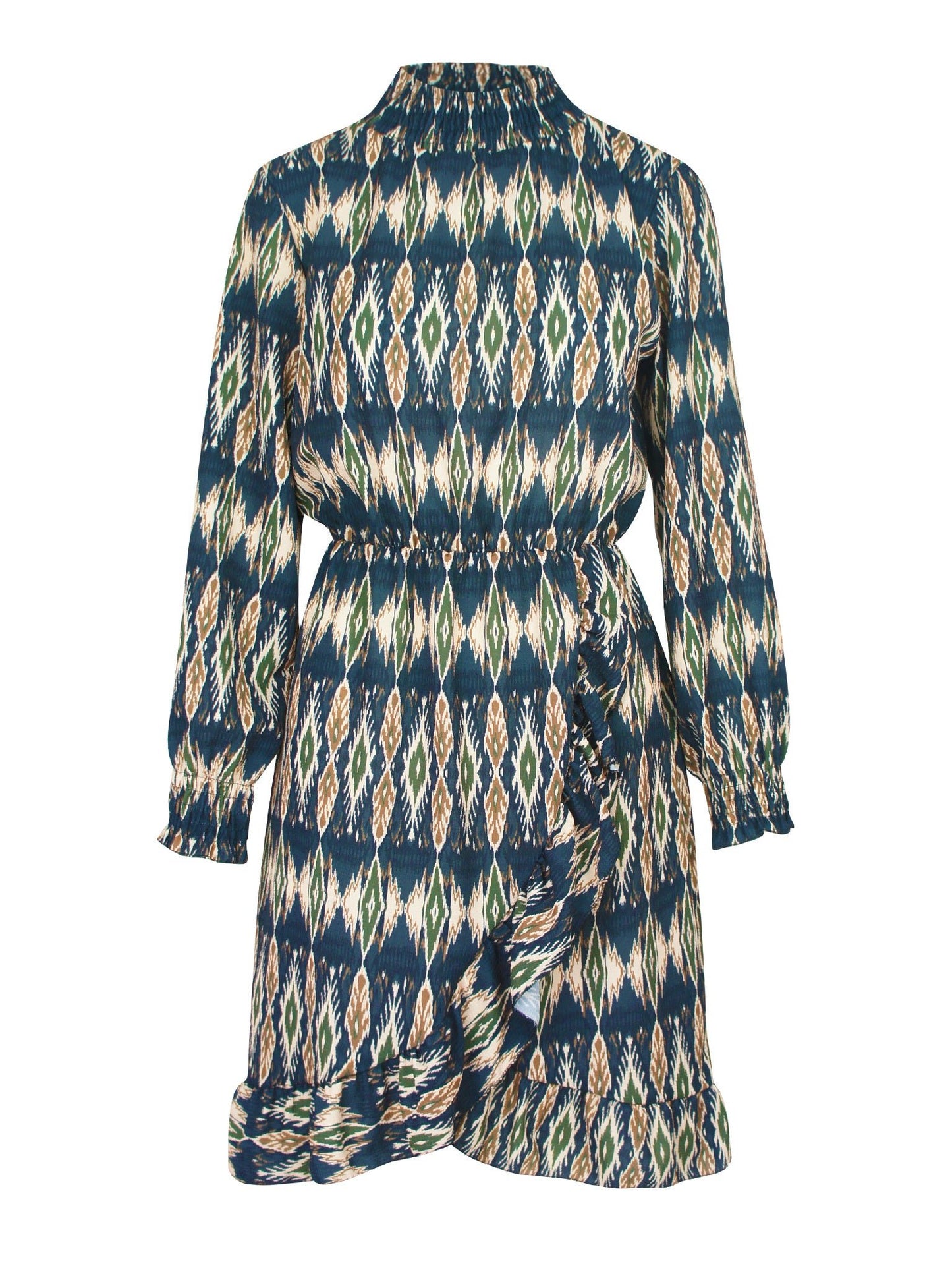 Retro Ruffel Dress Bruin - BlushFashionstore