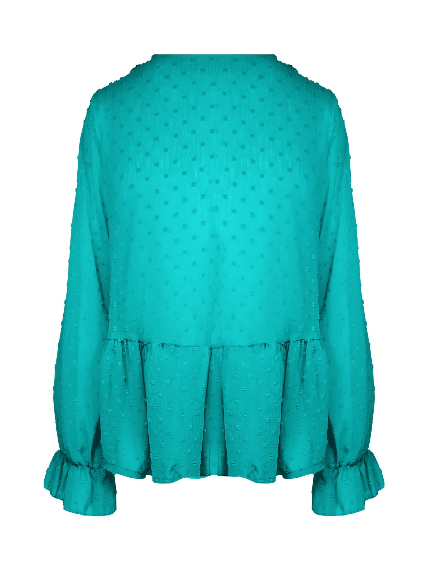 Ruffel Dots Blouse Mint Groen Sale - BlushFashionstore