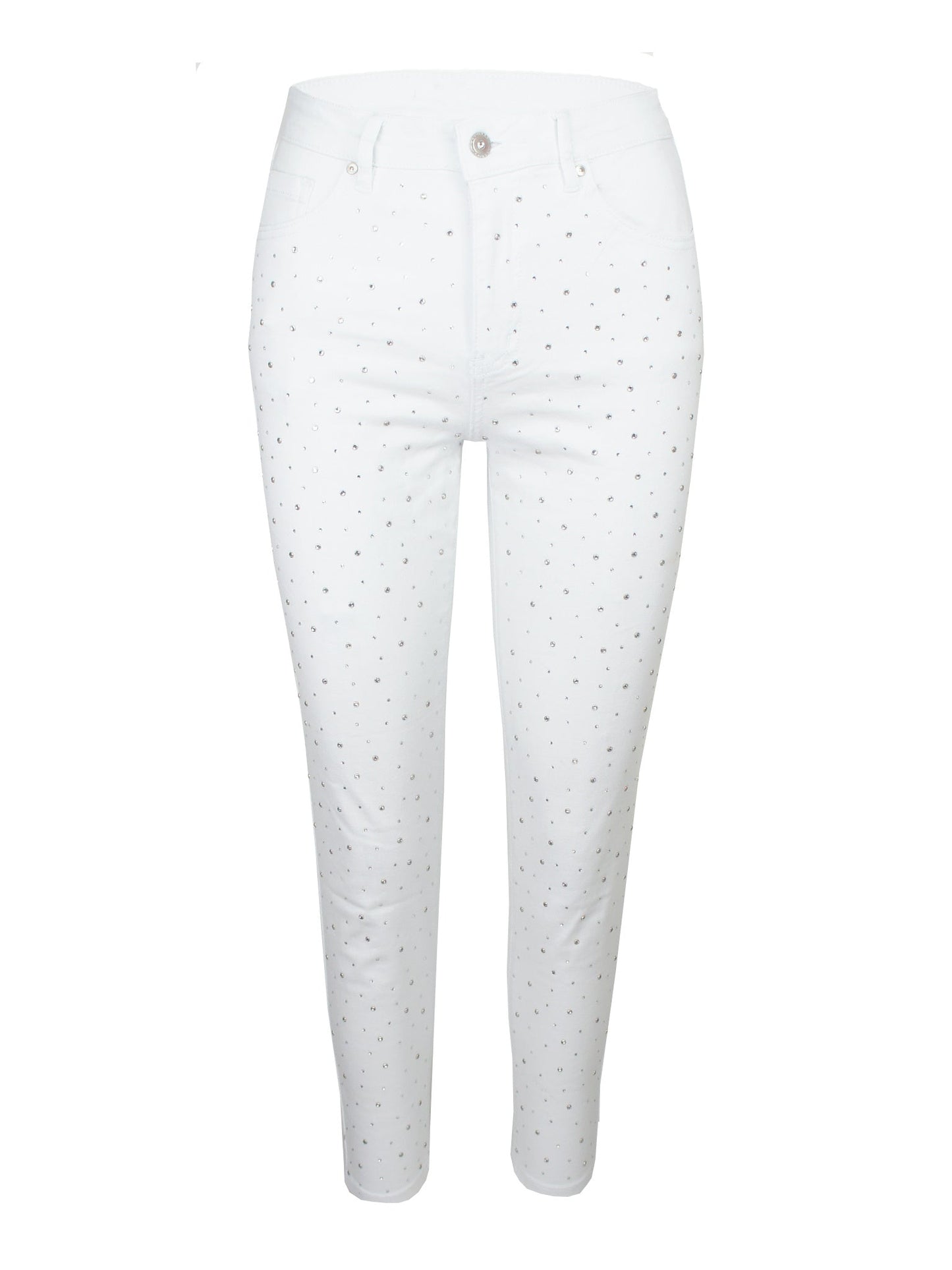 Stretch Jeans Strass Wit Sale - BlushFashionstore