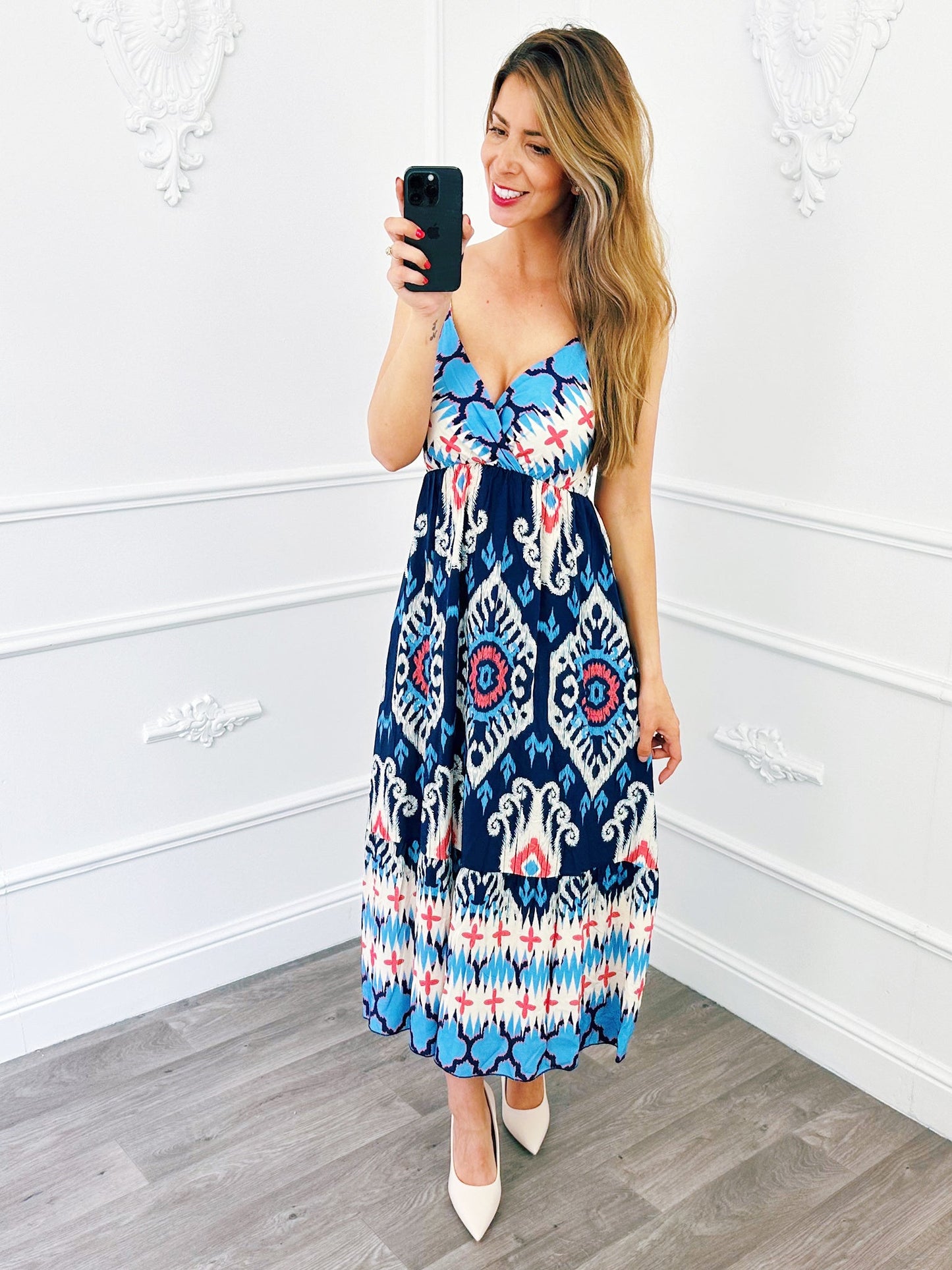 Summer Spaghetti Jurk Blauw - BlushFashionstore
