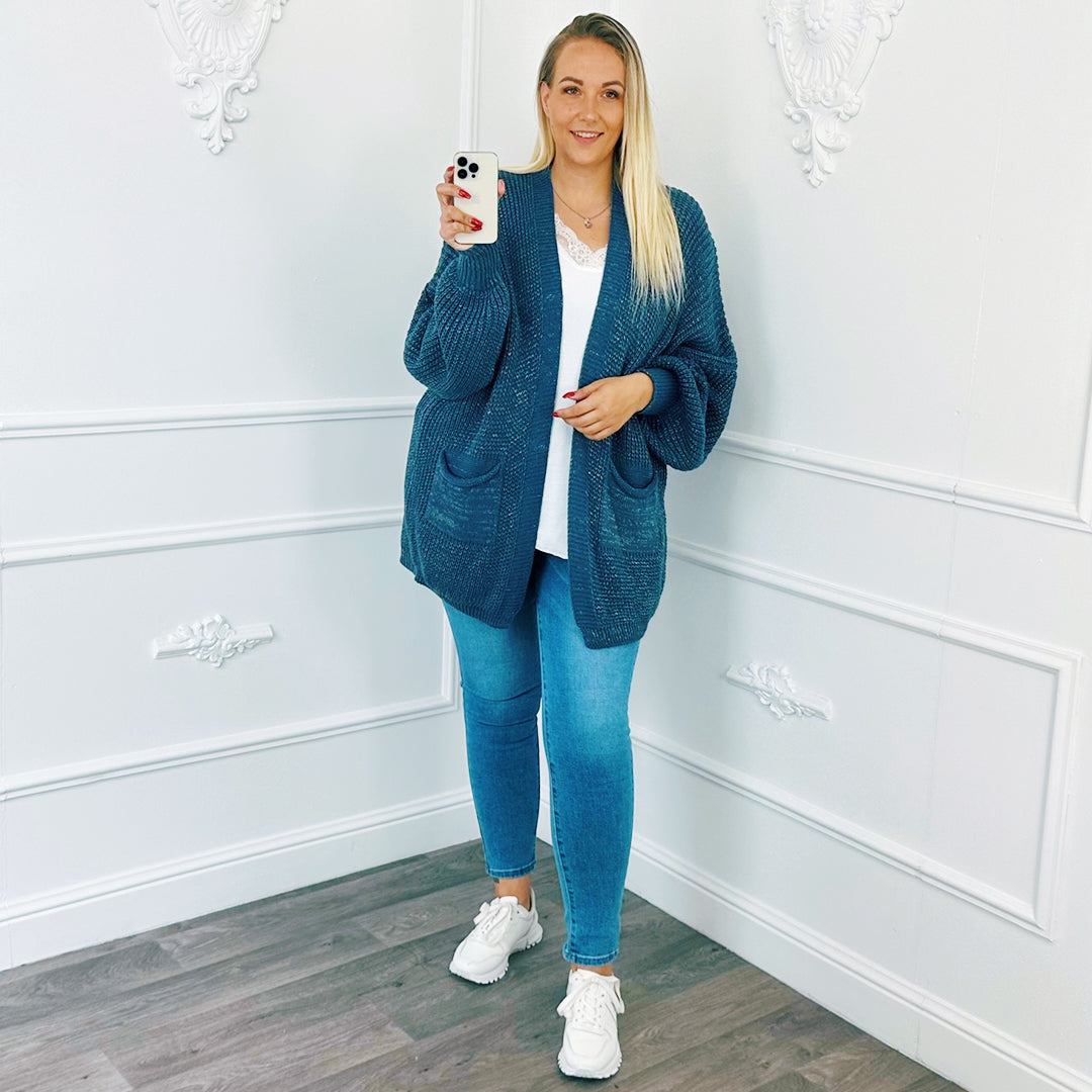 Vest Lurex Jeans Blauw