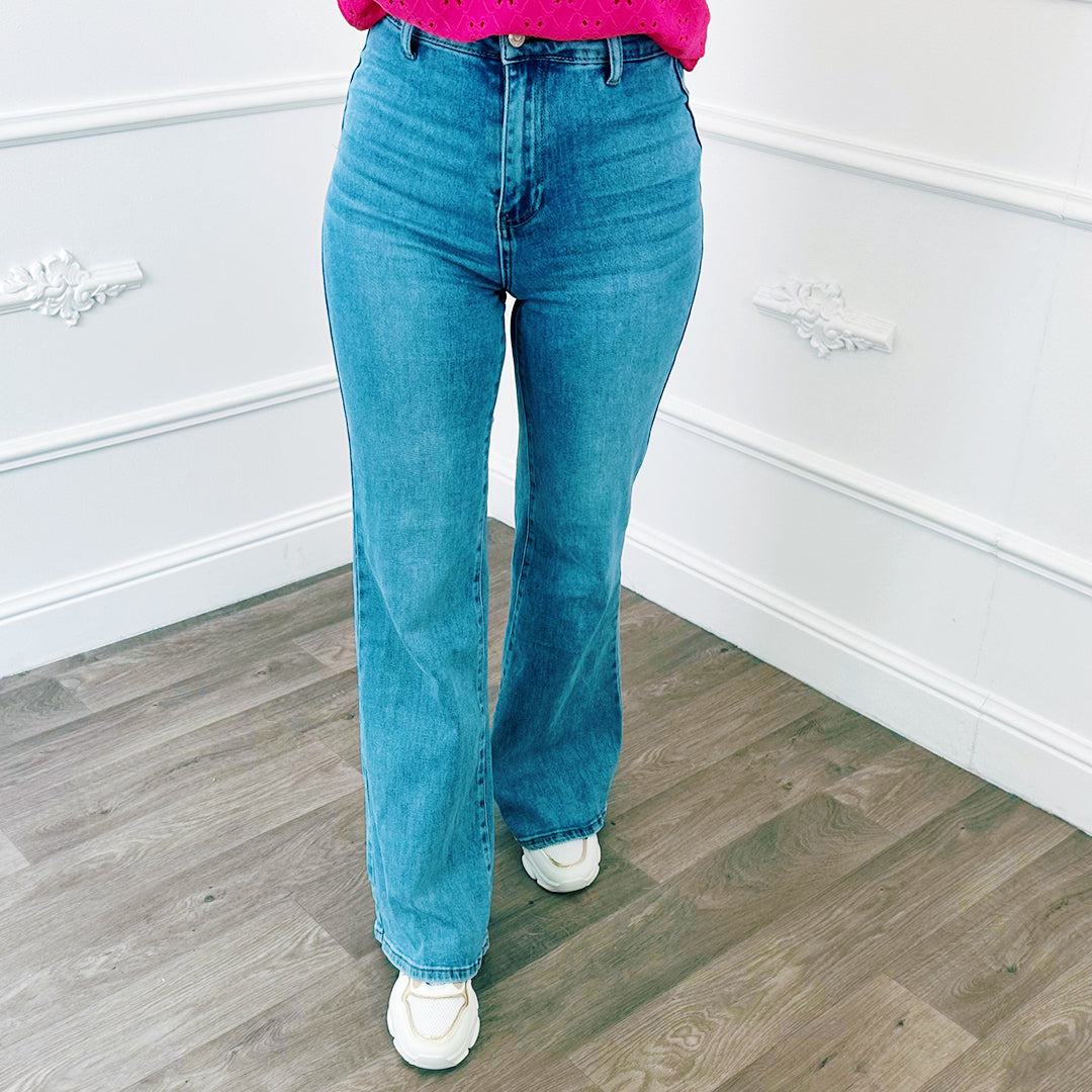 Jeans Wide Leg Lichtblauw Sale