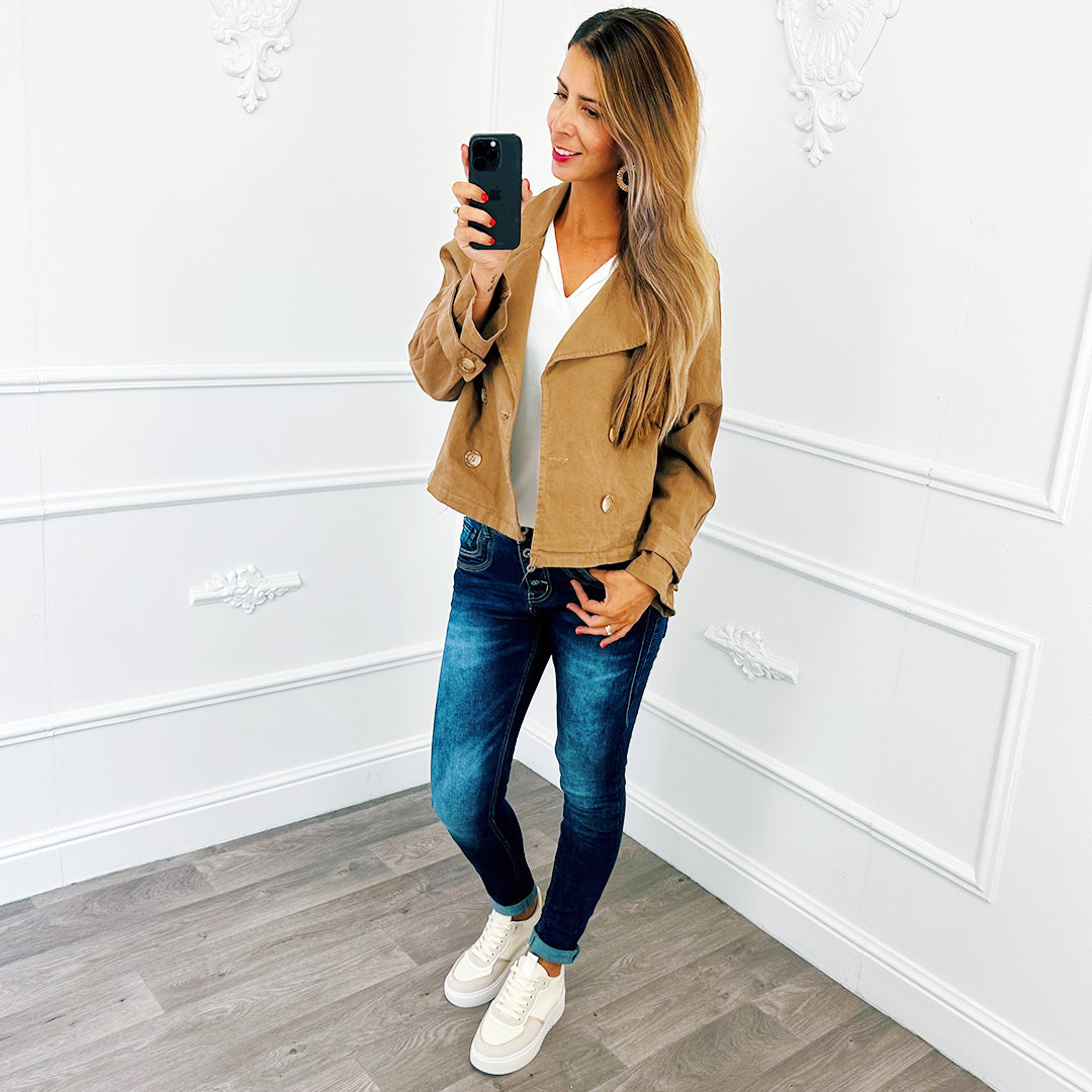 Korte Trenchcoat Camel