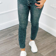 Bouton Jeans Gris