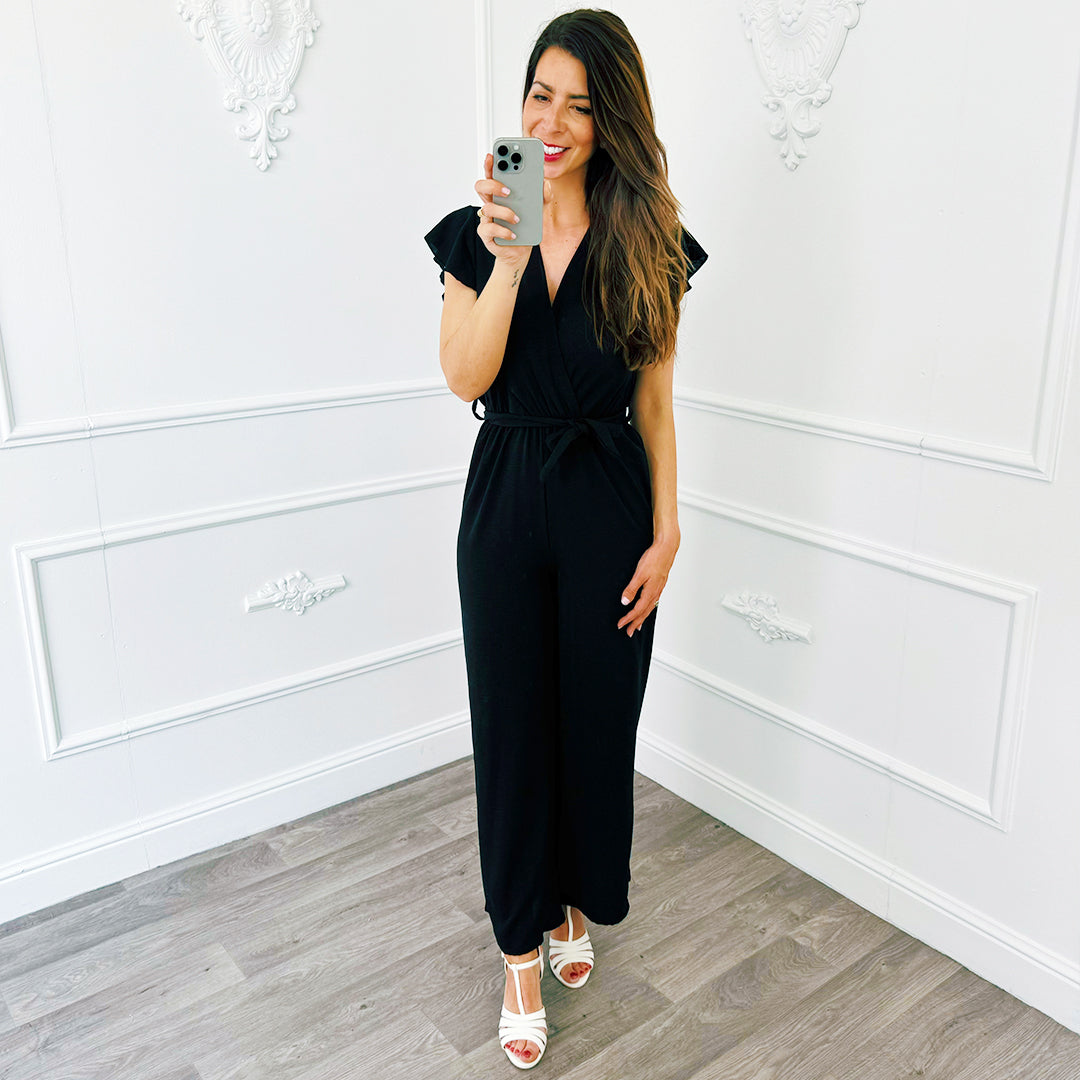 Ruffel Jumpsuit Zwart