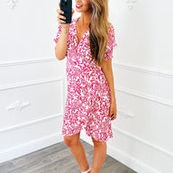 Wikkel Jurk Ruffel Fuchsia