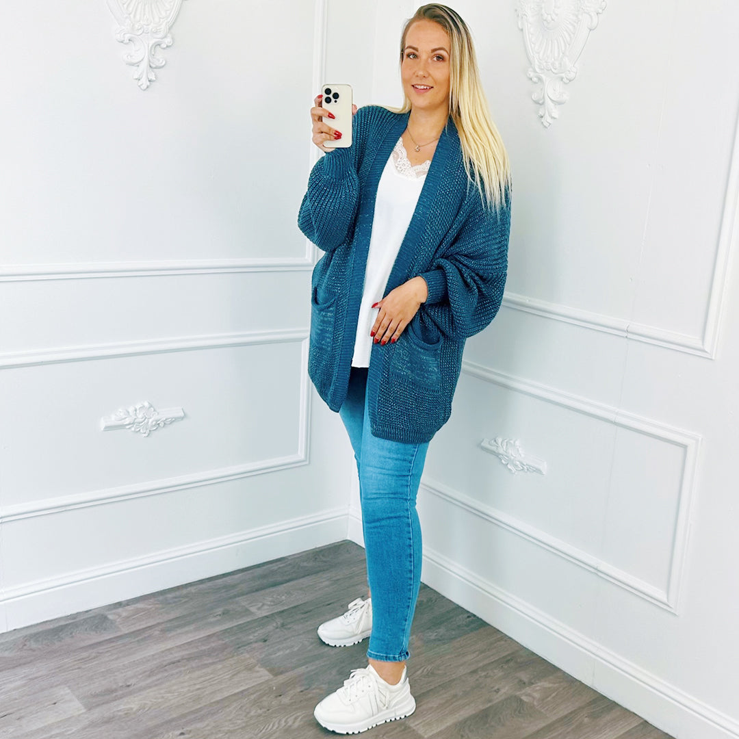 Vest Lurex Jeans Blauw