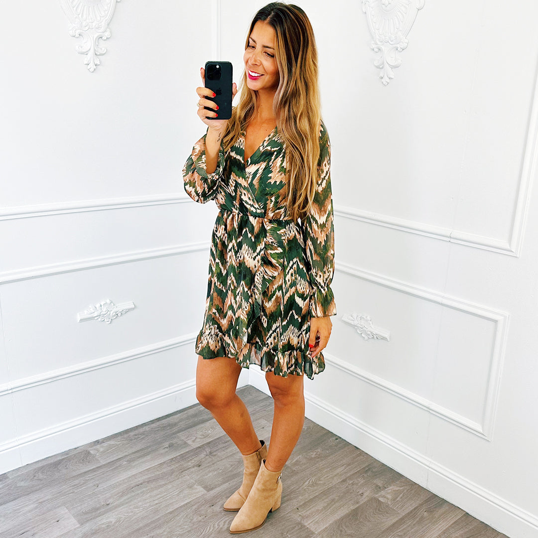 Ruffel Jurk Wave Army