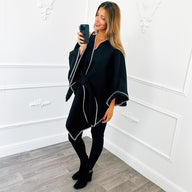 Poncho Strik Zwart
