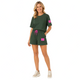 Urban Lounge Set met Neon Details Legergroen Roze