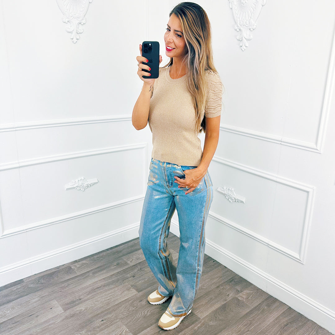 Top Cute Knitted Beige