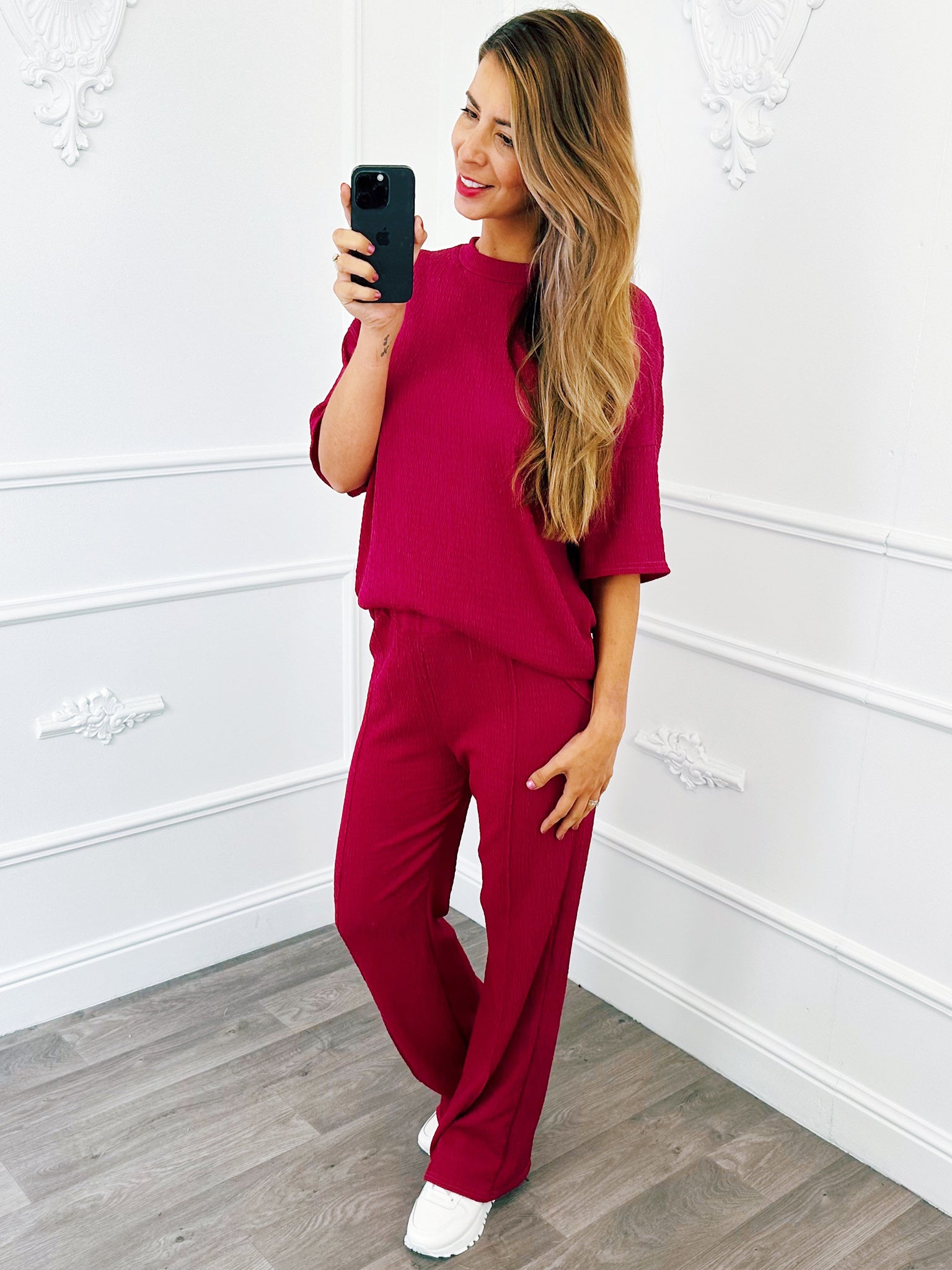 Smocked Twinset Magenta