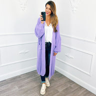 Maxi Cardigan en Maille Lilas