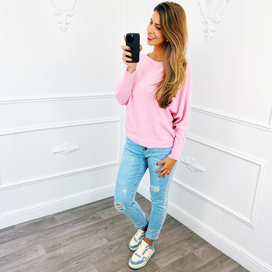 Vlindermouw Top Roze