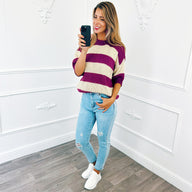 Trui Stripe Magenta