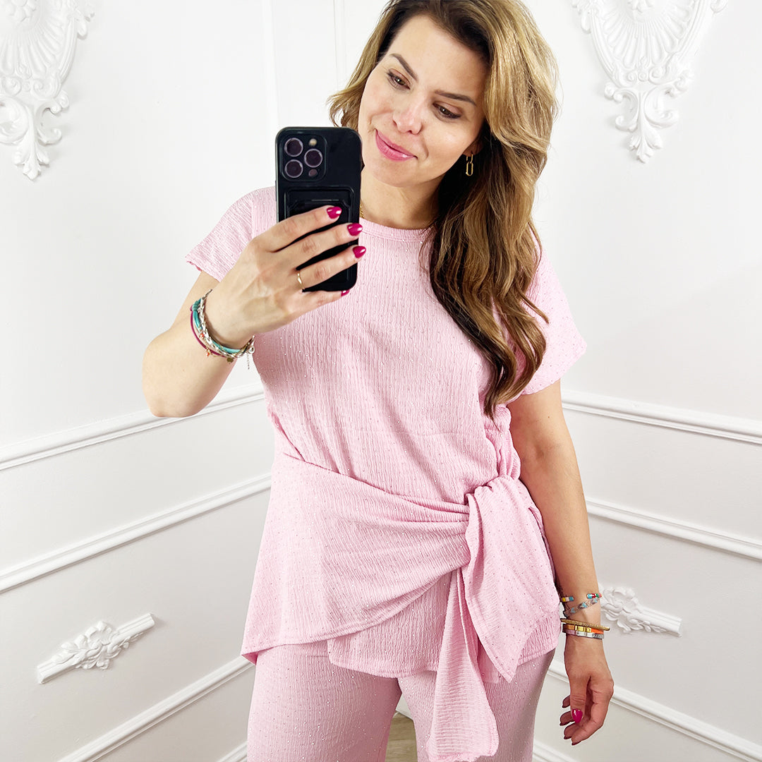 Glitter set roze
