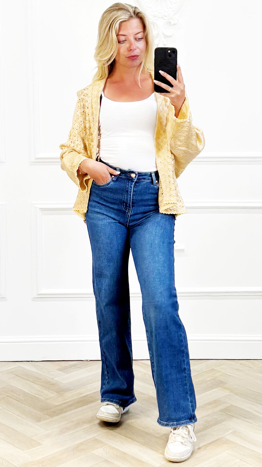 Gebreide Zijde Kimono Beige