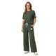 Urban Wide Leg Lounge Set met Quote Patch Army Groen