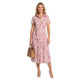 Fenna Wervel Print Midi Jurk Oudroze