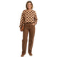 Geruit Sweatshirt  Beige Bruin Dames