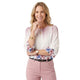 Satijnlook Blouse met Bloemenprint en Pofmouwen Wit Oudroze Blauw