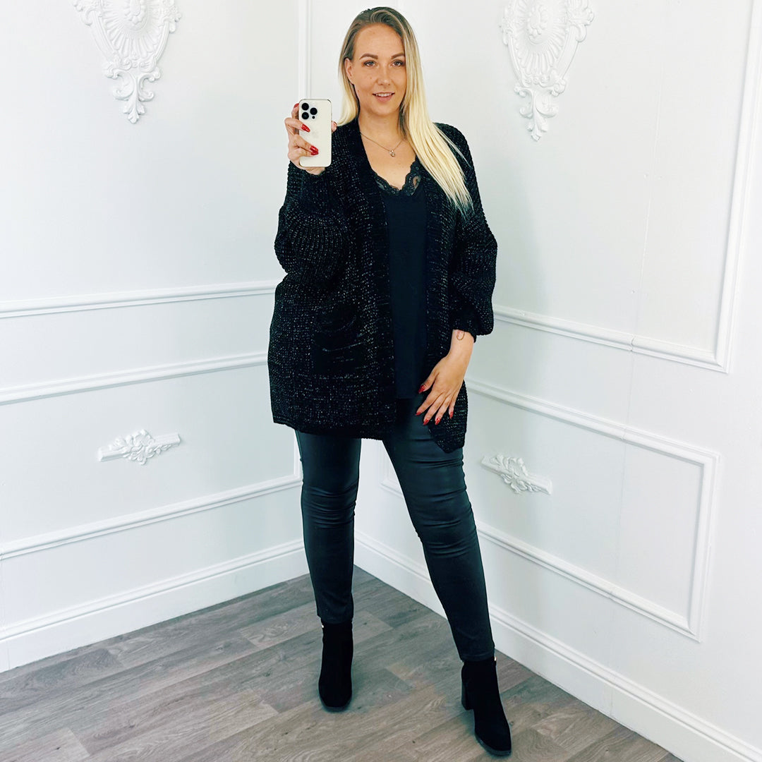 Vest Lurex Zwart
