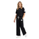 Urban Wide Leg Lounge Set met Quote Patch Zwart