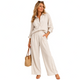 Sara Katoenen Franjes Set - Beige