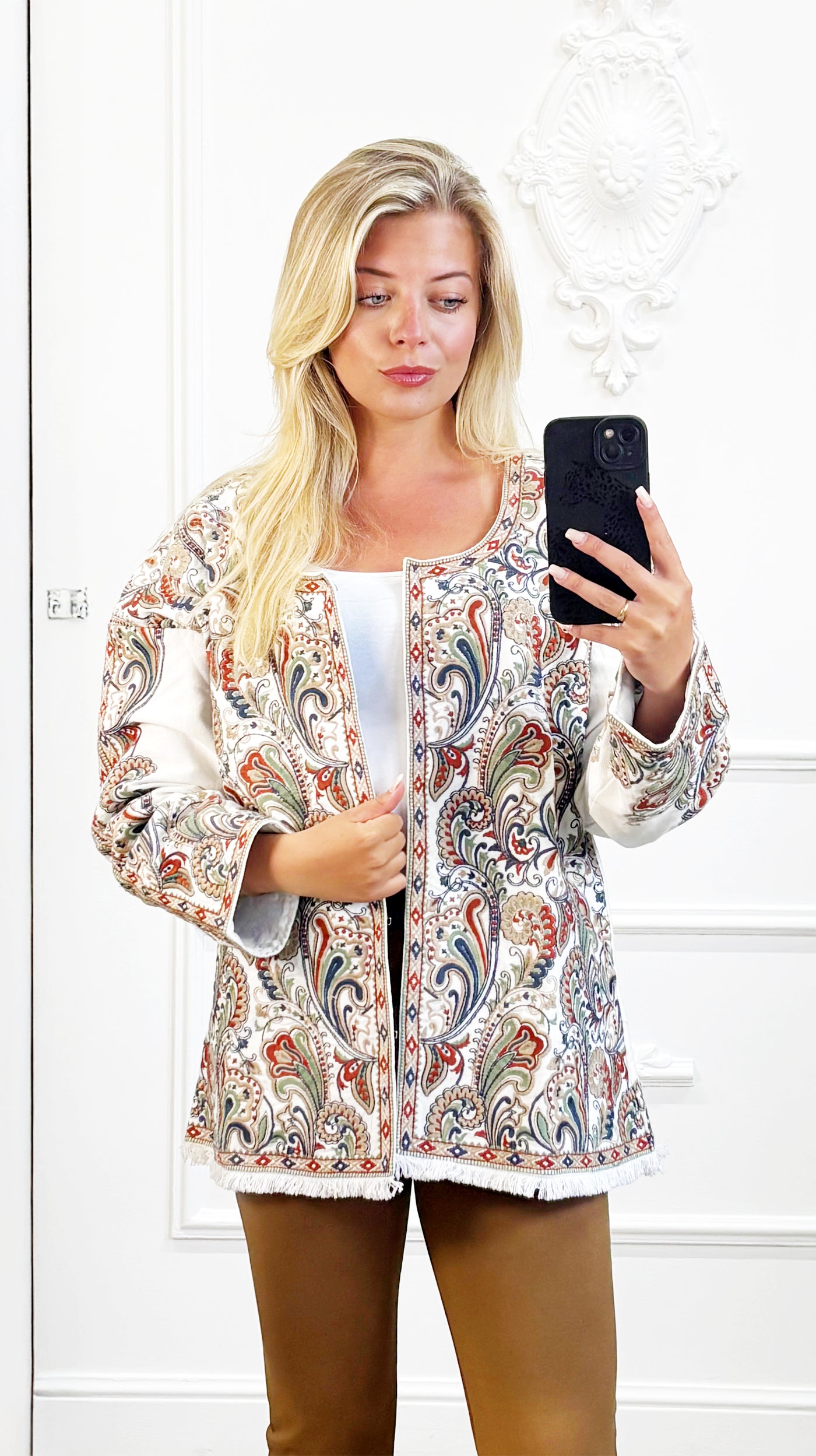 Boho Geborduurd Paisley Jasje